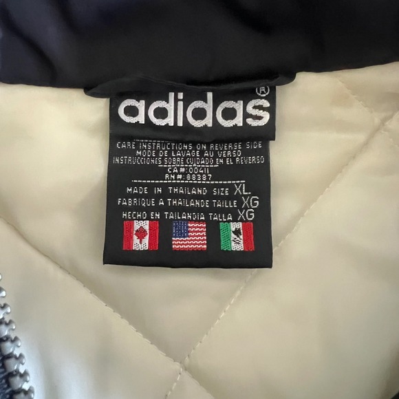 Vintage Adidas Jacket Black White Oversized Windbreaker Mens XL Retro - Picture 3 of 10